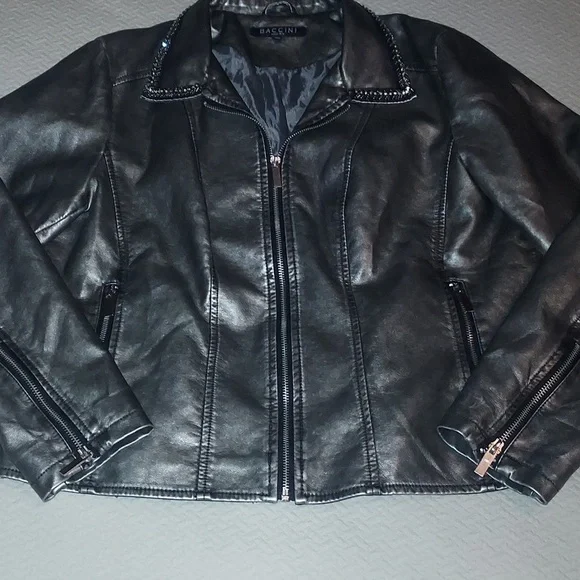 Baccini faux leather moto jacket - Picture 7 of 10